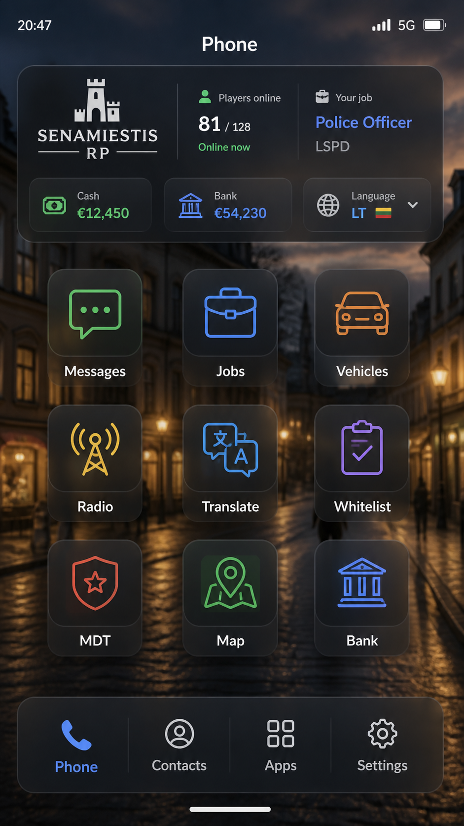 Bandos planšetė / telefono sąsaja